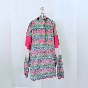 Simply Southern Floral Patterned Hooded Windbreaker